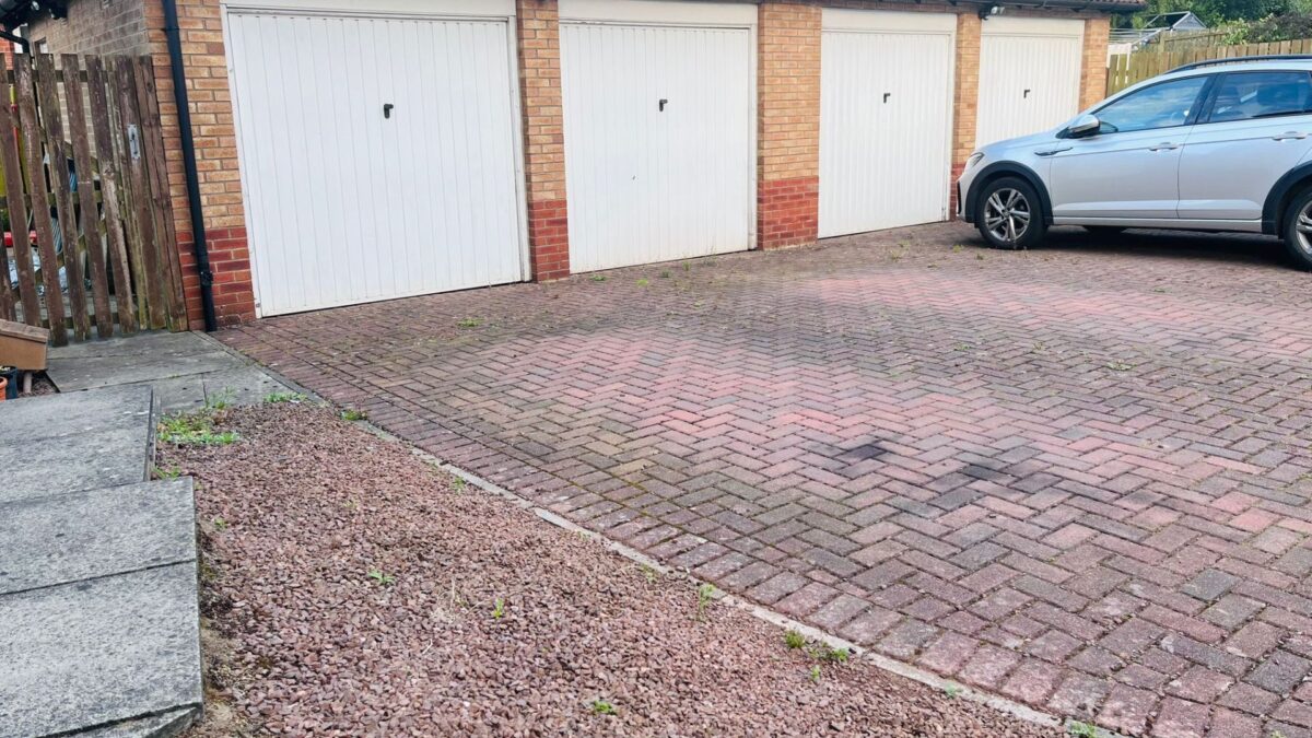 Image of paved parking at Badger Park, Broxburn, West Lothian available for conversion to electrified parking #EVCI