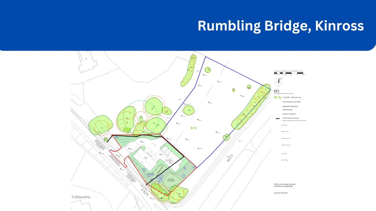 Proposed layout of property at Rumbling Bridge Perth and Kinross, Scotland where the A823 leaves the A977