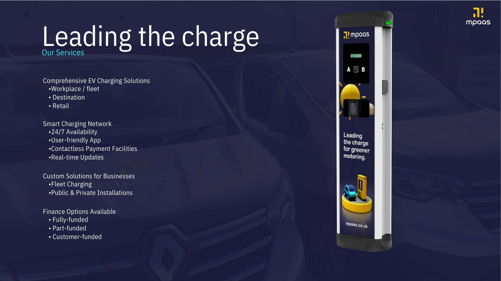 MPAAS CPO want locations across the UK to set up EV charging infrastructure